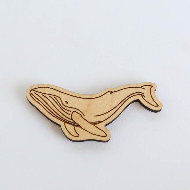 Humpback Whale Wood Magnet