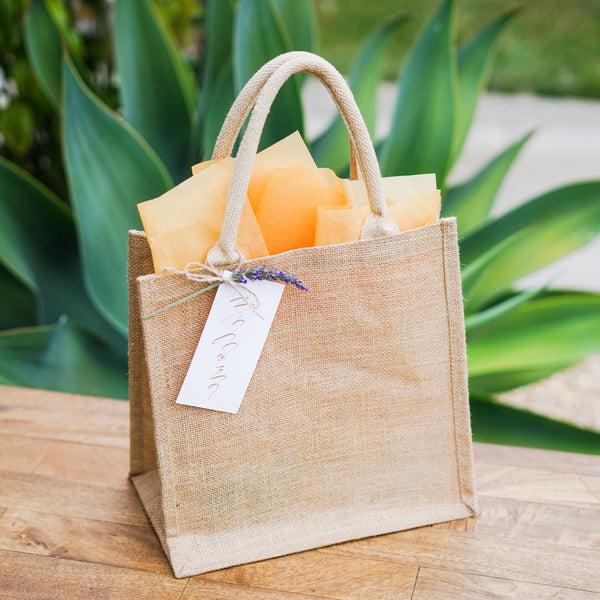 Simple Jute Tote with Calligraphy Presentation (Minimum of 24)