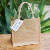 Simple Jute Tote with Calligraphy Presentation (Minimum of 24)