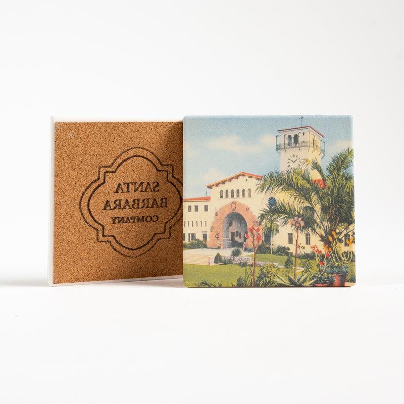 Santa Barbara County Courthouse Coaster Souvenir with cork backing