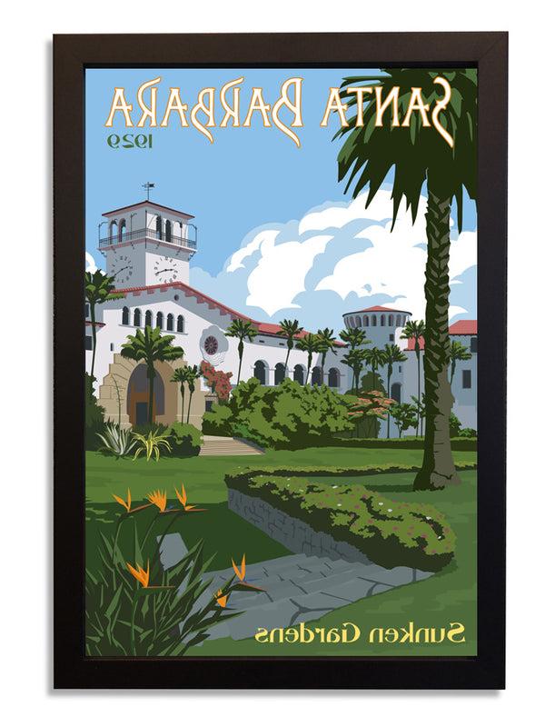 Courthouse Sunken Gardens Framed Print